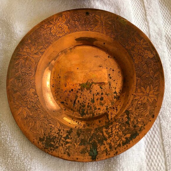 Vintage Chinese copper bowl & saucer - Picture 12 of 14